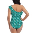 thumbnail image 5 of Rateoe Ducks A Pattern Women One Piece Swimsuits Tummy Control One Shoulder Bathing Suits Ruffle Swimwear-Medium, 5 of 6
