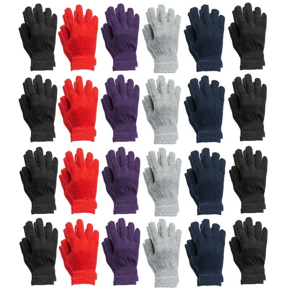 Yacht & Smith Wholesale Bulk Winter Gloves For Men Woman, Bulk Pack Warm Winter Thermal Gloves (24 Pairs Assorted)
