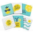 thumbnail image 1 of Inkdotpot Set of 6 Drink Coasters DecorativeNon,SlipCork Base4-inch Square PrintedCoastersEasy Clean- Summer, 1 of 8