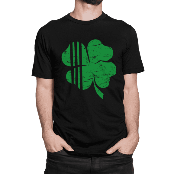 Adult Distressed Shamrock St. Patrick's Day Irish Pride T-Shirt