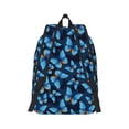 thumbnail image 7 of Easygd Blue Butterfly Canvas Backpack: Stylish, Lightweight, and Versatile with Large Capacity and Adjustable Straps –, 7 of 7