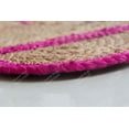 thumbnail image 4 of Area Rug Natural Jute Hand Braided Rug Pink Scalloped Runner, 4 of 8