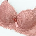 thumbnail image 6 of Qulqfy Pink Women Bra Push Up Full Coverage Underwire Lace Lightly Lined Comfy Bras T Shirt Bra 90B, 6 of 8