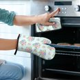 thumbnail image 2 of Pioneer Flower Floral Print Pattern 1-Pack Oven Mitts Set, Heat Resistant Kitchen Gloves, 7.7" X 12", 2 of 6