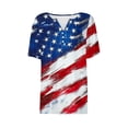 thumbnail image 6 of VKOYWKM 4th of July Shirts for Women Independence Day American Flag Graphic Tees Button V Neck Henley Shirts Patriotic Red White and Blue Tshirts Tops, 6 of 7