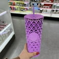 thumbnail image 4 of 700ml Reusable Plastic Tumbler with Lid and Straw - Double Wall Insulated Cold Drink Cup with Crystal Clear Portable Design - A, 4 of 9