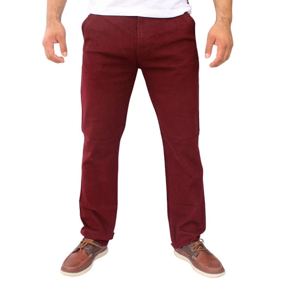 Pantalón de gabardina stretch John Silver Corte recto color vino