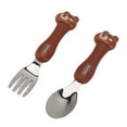 thumbnail image 3 of Cute Cartoon Stainless Steel Spoon and Fork Set for Kids, Utensils Flatware Round Handle Utensils Silverware Flatware Cutlery Set for Home, Kitchen and Restaurant, 3 of 7