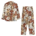 thumbnail image 4 of SCRAWLGOD Dachshund Dogs Print Mens Button Down Pajamas Set with Pockets, Breathable Loungewear, Soft Sleepwear, Long Sleeve Notched Collar Top & Pants Set, 2 Pieces, XS, 4 of 6