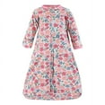 thumbnail image 3 of Hudson Baby Infant Girl Cotton Long-Sleeve Wearable Sleeping Bag, Sack, Blanket, Pink Blue Pretty Floral, 0-3 Months, 3 of 4