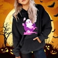 thumbnail image 2 of Zylarhe Halloween Sweatshirts for Kids Girls Winter Hoodies Warm Sweatshirts Pumpkin Print Outdoor Cozy Pullover Kids Pink 4-5 Years, 2 of 4