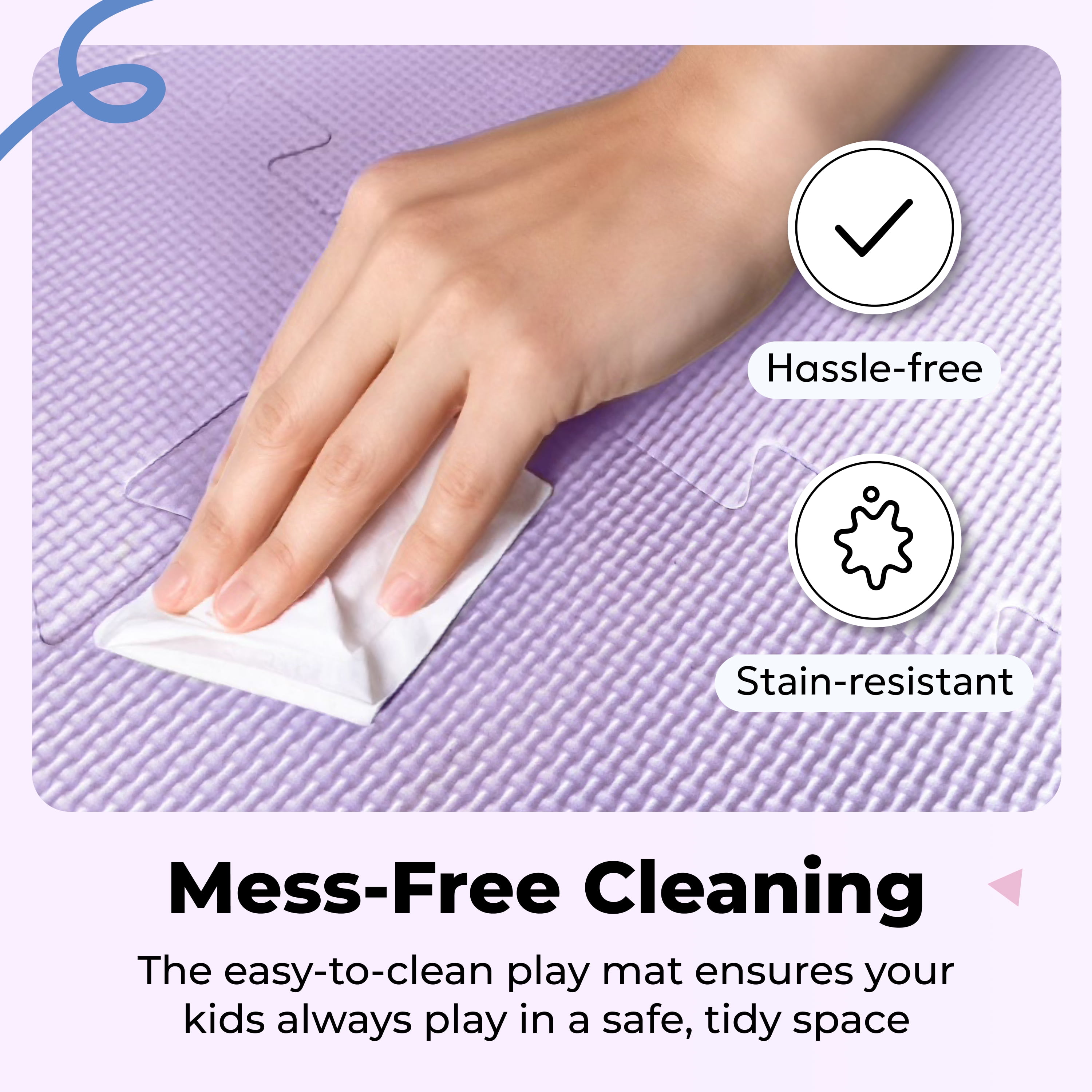 MioTetto Non-Toxic Foam Play Mat for Babies & Kids, Interlocking Puzzle Tiles, Pink-Purple-Beige, 18 Pieces – Perfect for Tummy Time, Crawling, Nursery, Playroom, or Gym