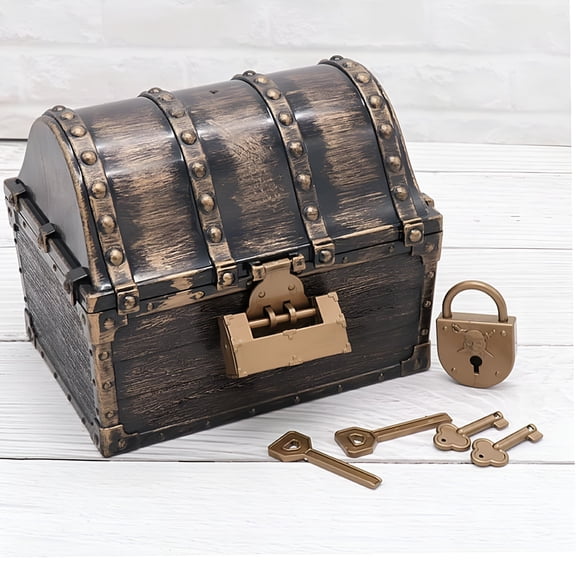 LAMIRO Small Treasure Box Multi-function Pirate Chest Decorative Pirate Storage Box