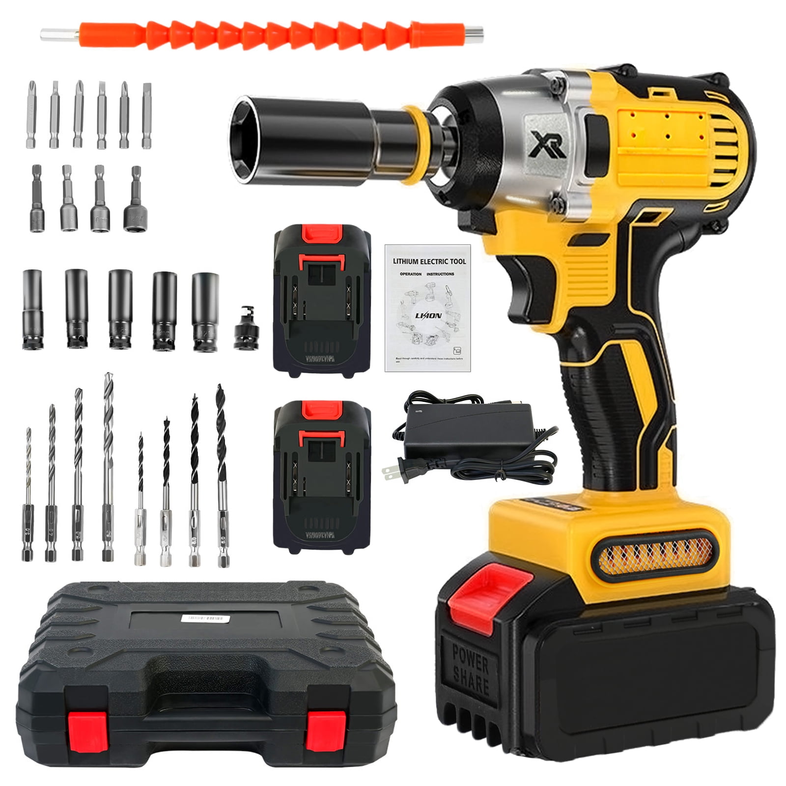 Electric Battery Powered Wrench WORKSITE Cordless Impact Wrench