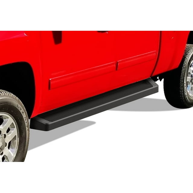 APS iBoard Black Running Boards Style Compatible with Chevy Silverado
