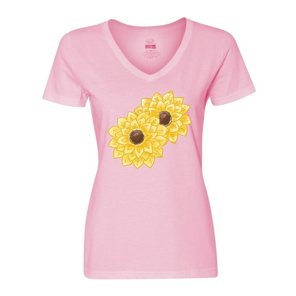 Inktastic Yellow Sunflowers Women's V-Neck T-Shirt
