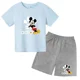 thumbnail image 3 of Camiseta y pantalones cortos con estampado de Mickey Mouse de verano para niños y adolescentes, traje de 2 piezas, ropa deportiva informal para niños y niñas, conjunto de moda Sunshine, 3 of 5