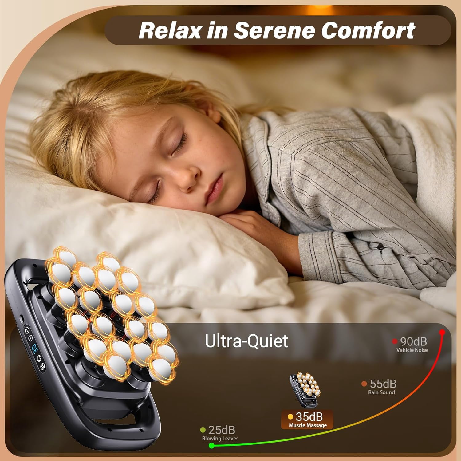 20 Head Massage Gun Deep Tissue, 2026 Upgrade Back Muscle Massager with 3 Modes & 30 Intensities, 2600mAh Battery Quiet Percussion Massager for Legs, Waist, Back Pain Relief