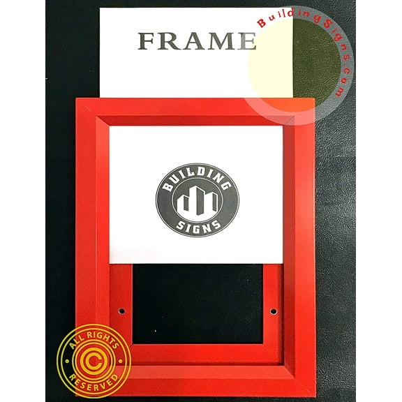 RED Elevator Inspection Certificate Frame 8.5x11 (Heavy Duty - Aluminum) (ref-2201)