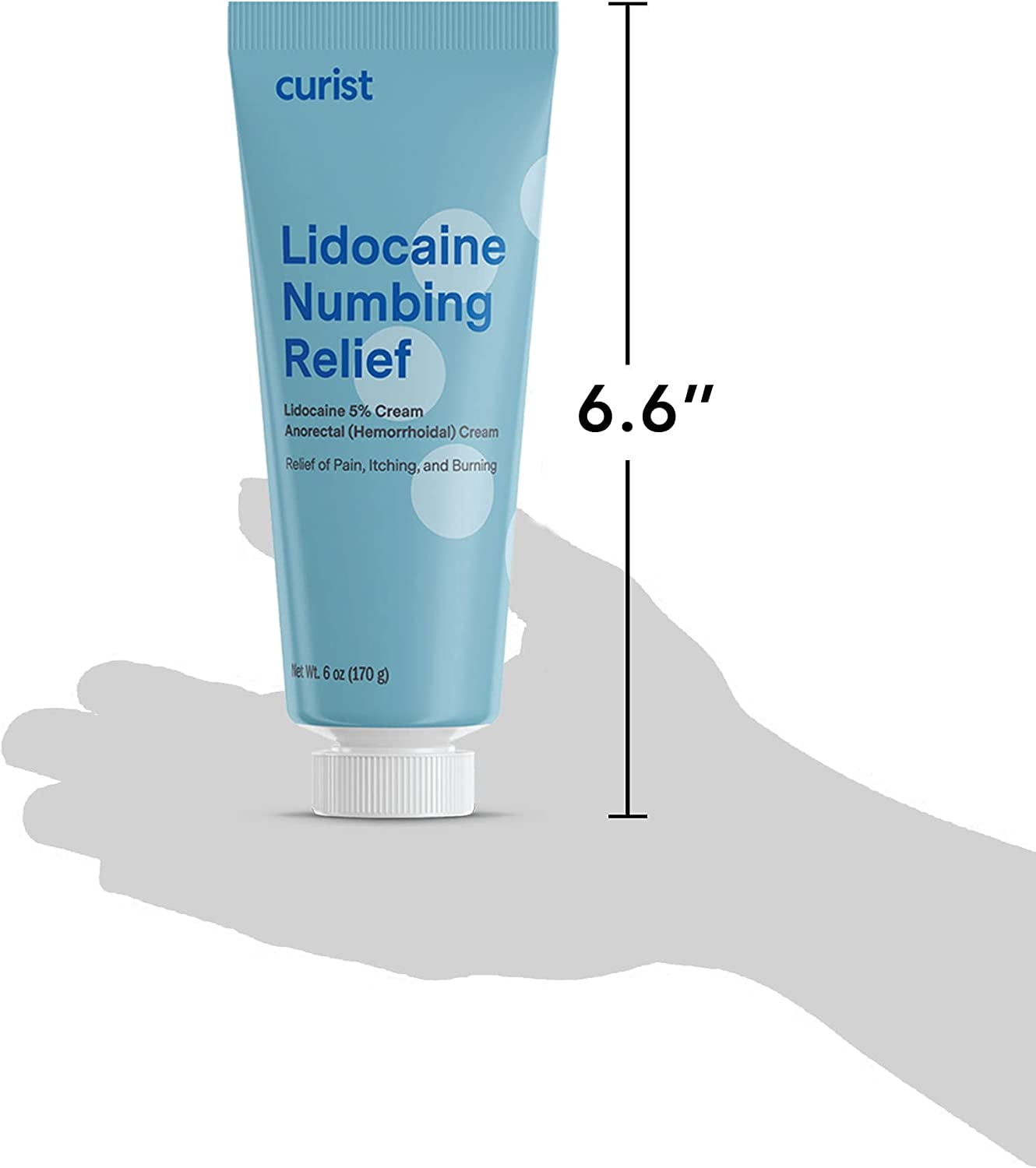 Curist Lidocaine 5% Cream 6 oz Tube | 5% Lidocaine Numbing Cream 6 oz Tube