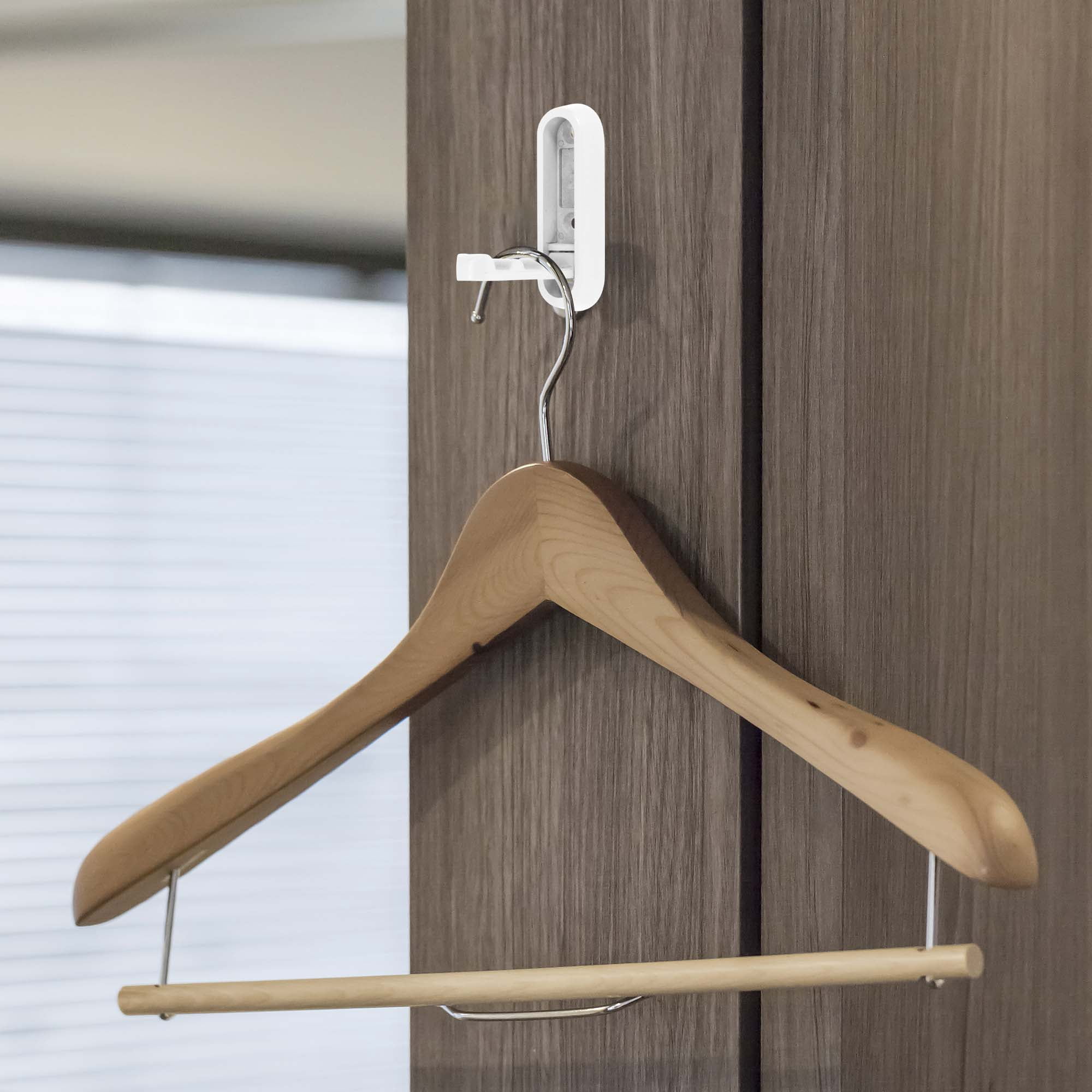 Unique Bargains Round Coat Hook Wall Mount Folding Hook White 2.87"x0.91"x0.47"