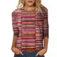 thumbnail image 1 of Gibobby Blusas De Mujer Mujeres Daily Vintages Day Print O Neck Tops Manga de cuartos Cuello redondo Camiseta Impreso Flower Loose Side Split Blusa Túnica（Rojo， XL), 1 of 4