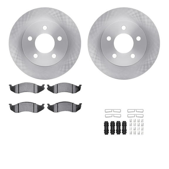 Dynamic Friction Company Front Brake Rotors with Heavy Duty Brake Pads includes Hardware 6212-42162