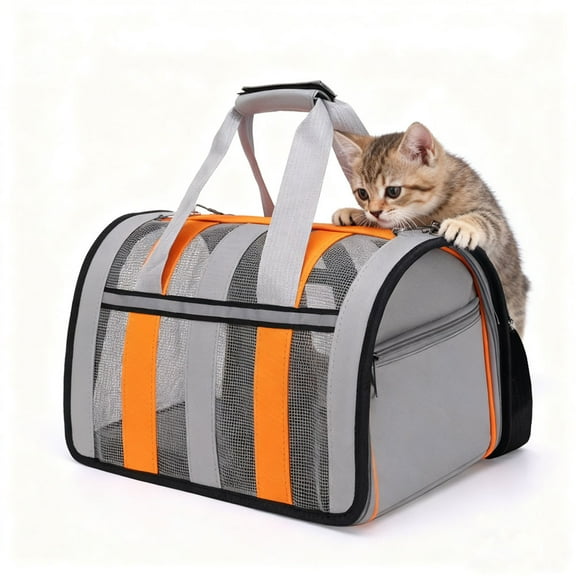 Arcticice Cat Dog Carrier for Small Medium Cats Dogs Puppies Up To 15 Lb with Oxford Cloth Full Side Mesh Collapsible Pet Carrier