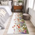 thumbnail image 5 of Spring Watercolor Area&nbsp;Rug 2x6ft Red Pink Flower Wildflower Lavender Leaf Non-Slip&nbsp;Washable Square&nbsp;Rugs Soft Felt Indoor Floor Mat for Bedroom Kitchen Living Room Bathroom, 5 of 9