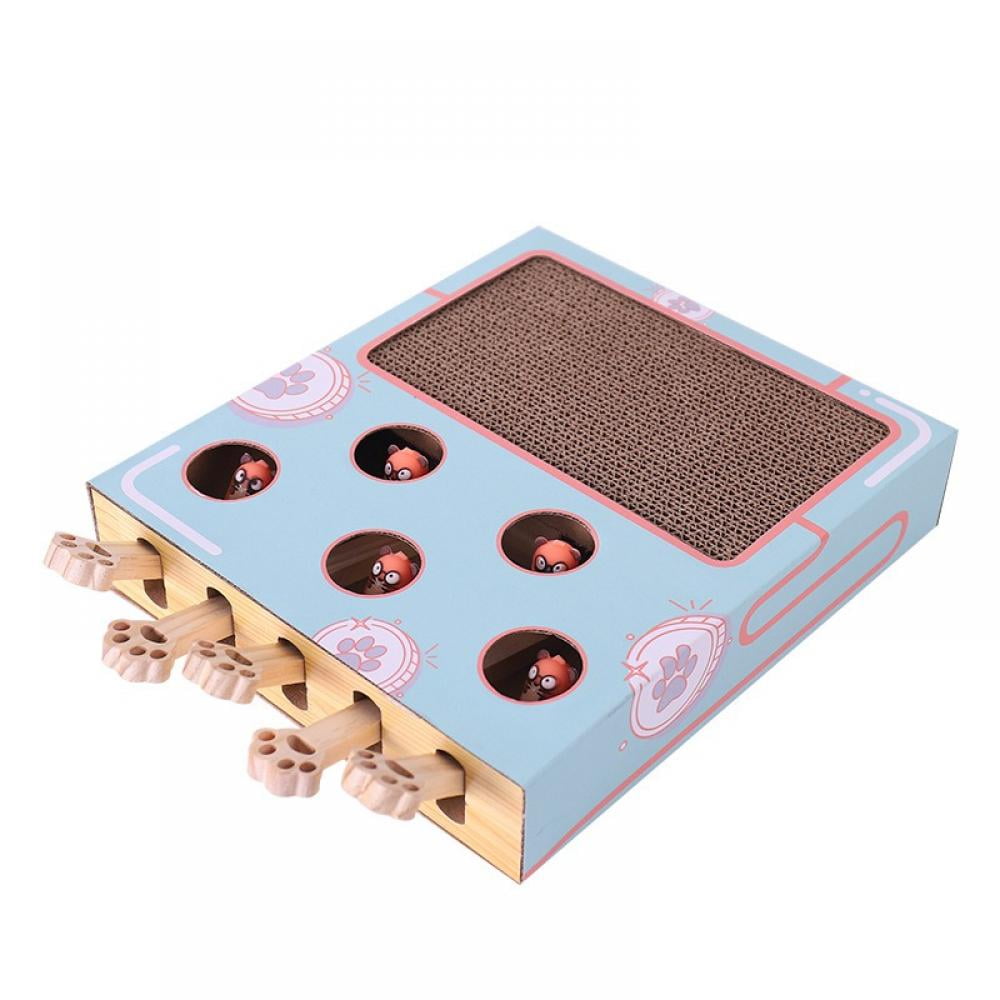 Cat Enrichment Toys for Indoor Cats, Whack a mole cat Toy with cat  Scratching pad, Cat Cardboard Box to Make Lots of Fun, cat Interactive Toy  to Relieve Boredom and Train IQ.