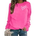 thumbnail image 6 of Avrnliq Womens Hot Pink Valentine's Day Sweatshirt - Cute XOXO Heart Print Crewneck, Cozy Soft Cotton Romantic Gift for Girlfriend, Valentine Loungewear Top,Size XS, 6 of 8