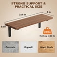 thumbnail image 5 of Riousery Wood Floating Shelves Set of 2, 23.6" Wall Mounted Shelves with Metal Brackets, Walnut Wall Shelves for Bathroom, Bedroom, Living Room, Kitchen, 5 of 8