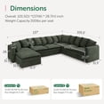 thumbnail image 2 of Marrber Green 137" 7-Seat Convertible Modular Sectional with Storage, Plush Pillows & Adjustable Armrests in Pet-Friendly Cloud Corduroy, 2 of 10