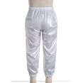 thumbnail image 4 of Manyakai Boys Girls Shiny Metallic Dance Pants Leggings Glittery Trousers Bell Bottoms Jazz Hip Hop Silver 170, 4 of 6