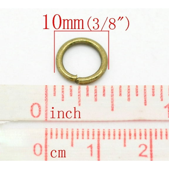 J129A - 200 pcs Bronze Open Jump Rings - 10mm - 15 Gauge