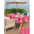 thumbnail image 4 of Outdoor Tablecloth with Umbrella Hole and Zipper, Valentine's Day Rectangle Table Cloth 60x84 Inch Waterproof Tablecloth, Red Rainbow Love Heart Polka Dots Spring Picnic Table Cover for Patio Camping, 4 of 7