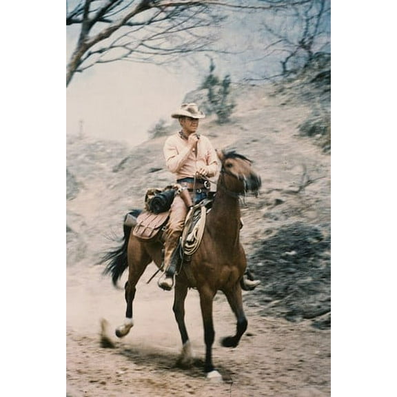 The Magnificent Seven Steve McQueen 24x36 Poster riding horse