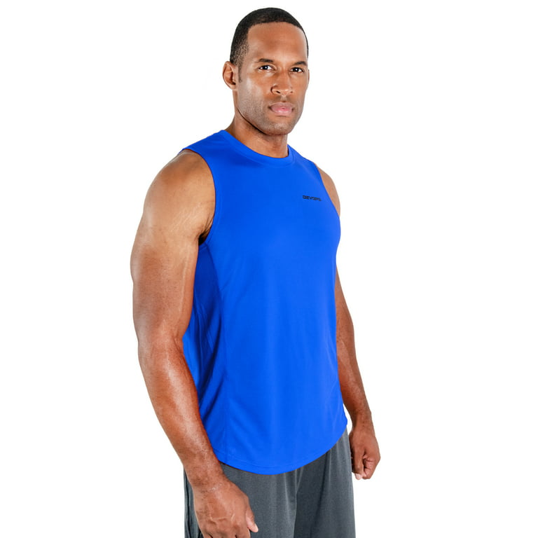 DEVOPS 3 Pack Men's Muscle Shirts Sleeveless dry Fit Gym Workout Tank Top ( 3X-Large, Black/Blue/Red) 