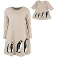 thumbnail image 2 of Leveret Girl and Doll Cotton Dress Penguin 4 Year, 2 of 2