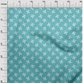 thumbnail image 3 of oneOone Tissu Popeline de Coton Bleu Turquoise à Fleurs Tissu pour Robe Tissu Imprimé au Mètre 56 Pouces de Large, 3 of 4