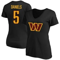 Women's Jayden Daniels Black Washington Commanders Plus Size Fair Catch Name & Number Scoop Neck T-Shirt