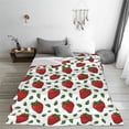 thumbnail image 5 of Fuzoiu Strawberry Print Ultra-Soft Micro Fleece Blanket,All Seasons Flannel Throw, Lightweight Blanket for Bed, Sofa, Couch, Movie Night, Camping, and Travel-40"x30", 5 of 7