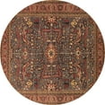 thumbnail image 1 of Ahgly Company Indoor Round Oriental Brown Industrial Area Rugs, 6' Round, 1 of 4