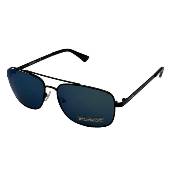 Timberland Men Shiny Black Sunglass Rectangle Metal Flash Lens TB7175. 1X