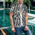 thumbnail image 6 of Hirioo Zebra for Men's Baseball T-shirt Shirts Short Sleeve Casual Summer Button Stretch T Shirts,Size S-4XL-4X-Large, 6 of 7