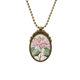 thumbnail image 1 of Collar colgante de Flor de loto raiz de loto acuarela Vintage de bronce antiguo de joyería de lujo, 1 of 3