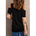 thumbnail image 1 of POGLIP T-Shirt à Manches Courtes Col Rond Imprimé Daisy Lettre Noire pour Femmes, 1 of 6