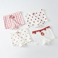 thumbnail image 3 of Xfvqtps 4PCS Kids Toddler Little Girls Underwear Ctton Soft Cute Tomato Bear Print Assorted Panties Pack for Girls 1-12 Years Red, 3 of 3