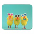 thumbnail image 1 of JSDART Tapis de Souris Coloré Bébé Trois Jaune Groovy Pompon Poussins de Pâques 9x10 Pouces, 1 of 1