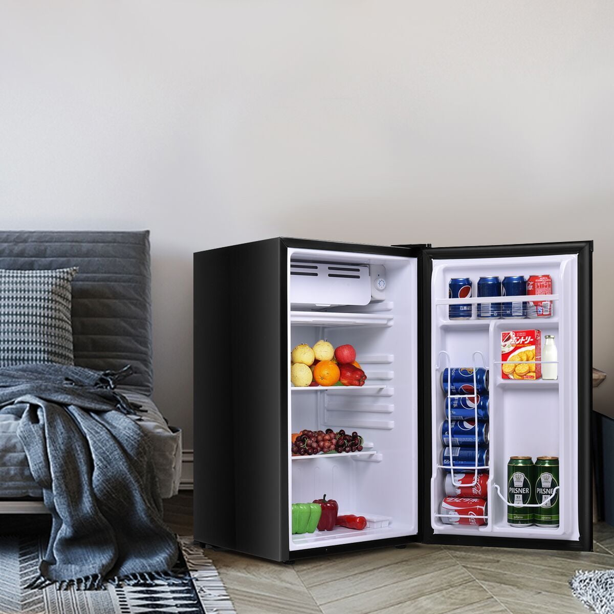 3 2 Cu Ft Mini Fridge Compact Refrigerator Dorm Office W Reversible Door